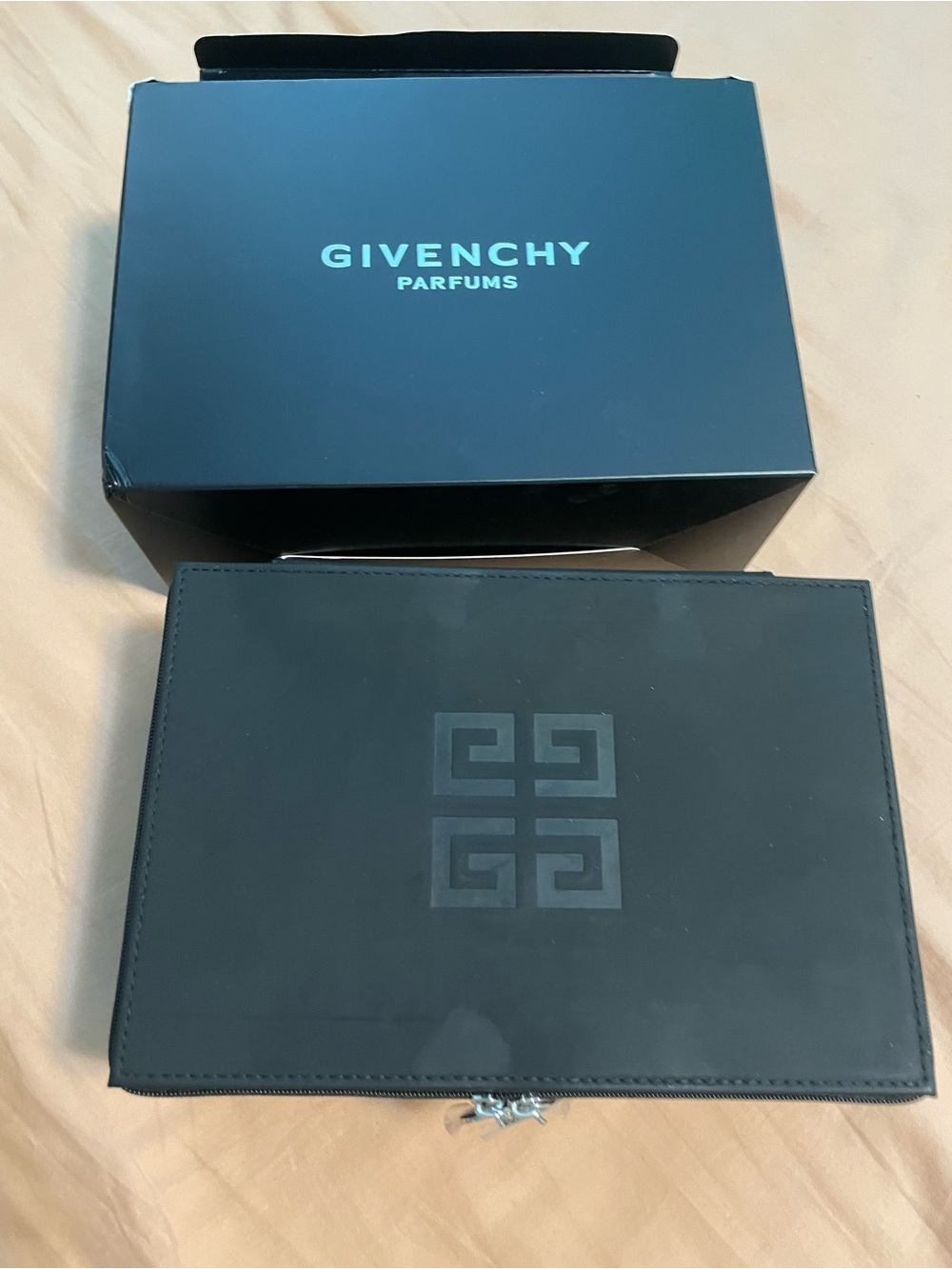 Givenchy beauty Black Leather Zip case